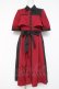 画像1: axes femme / バイカラーシャツワンピース F 赤 Y-26-03-09-231-AX-OP-SZ-ZY (1)