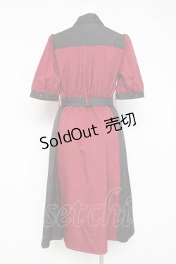 画像2: axes femme / バイカラーシャツワンピース F 赤 Y-26-03-09-231-AX-OP-SZ-ZY