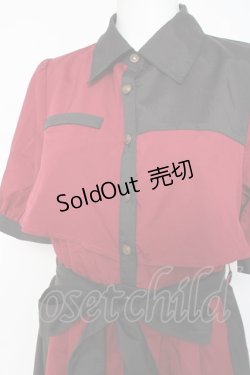 画像3: axes femme / バイカラーシャツワンピース F 赤 Y-26-03-09-231-AX-OP-SZ-ZY