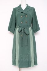 画像1: axes femme POETIQUE / バイカラートレンチワンピース M グリーン Y-26-03-09-232-AX-OP-SZ-ZI (1)