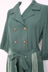 画像3: axes femme POETIQUE / バイカラートレンチワンピース M グリーン Y-26-03-09-232-AX-OP-SZ-ZI (3)