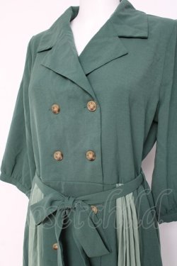 画像3: axes femme POETIQUE / バイカラートレンチワンピース M グリーン Y-26-03-09-232-AX-OP-SZ-ZY