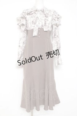 画像1: axes femme / ボウタイドッキングワンピース F モカ Y-26-03-09-233-AX-OP-SZ-ZY