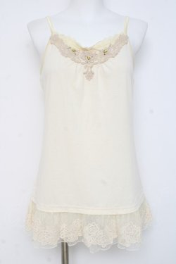 画像1: axes femme / 裾ローズレースキャミ M 生成り Y-26-03-09-003-AX-TO-SZ-ZY