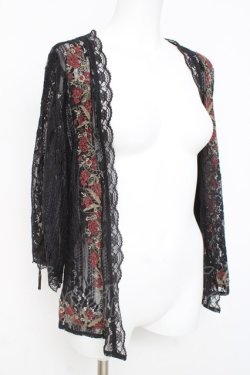 画像1: axes femme / フラワー刺繍レースカーデ/ミュルーズ染織美術館コラボ M 黒 Y-26-03-09-028-AX-TO-SZ-ZY
