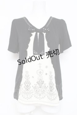 画像1: axes femme / レイヤード風プリント半袖プルオーバー M 黒 Y-26-03-09-029-AX-TO-SZ-ZY