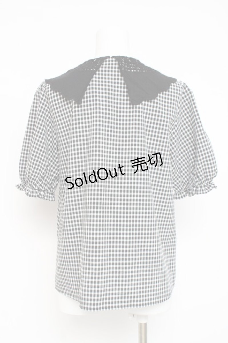 画像2: axes femme / バラ刺繍襟ブラウス F 黒 Y-26-03-09-031-AX-BL-SZ-ZI (2)