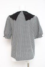 画像2: axes femme / バラ刺繍襟ブラウス F 黒 Y-26-03-09-031-AX-BL-SZ-ZI (2)