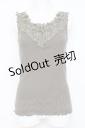 axes femme / 刺繍レースタンク  カーキ Y-26-03-09-034-AX-TO-SZ-ZI
