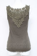 画像2: axes femme / 刺繍レースタンク  カーキ Y-26-03-09-034-AX-TO-SZ-ZI (2)