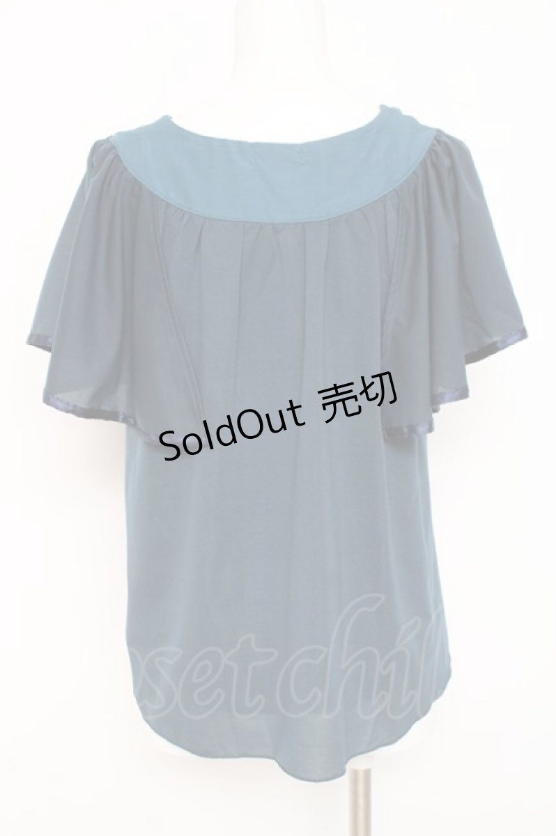 画像2: axes femme / フロントレース半袖シフォントップス  グリーン Y-26-03-09-036-AX-TO-SZ-ZY (2)