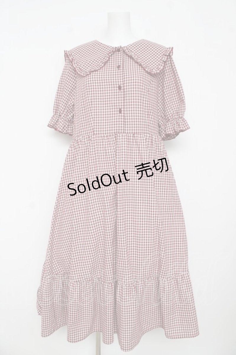 画像1: m petit by misako / AM*ギンガムCHKワンピース  赤 Y-26-03-11-038-LO-OP-SZ-ZY (1)