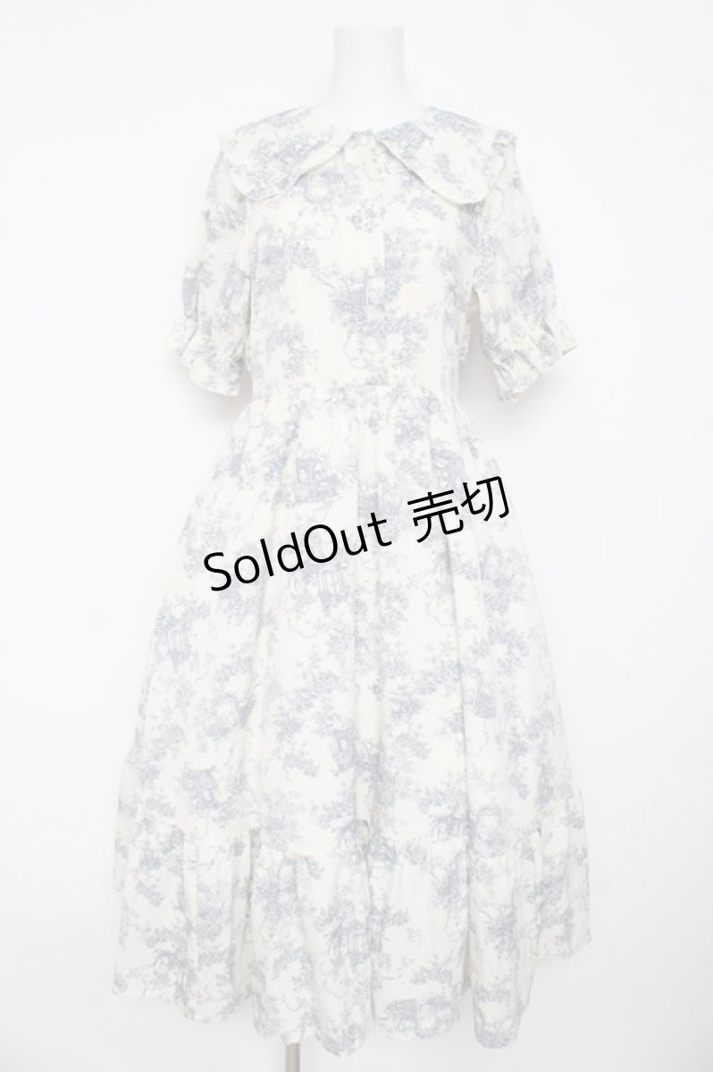 画像1: m petit by misako / トワルドジュイワンピース M 淡青 Y-26-03-11-039-LO-OP-SZ-ZY (1)