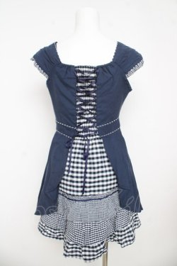 画像2: Secret Honey / バッスルギンガムワンピース 2 ネイビー Y-26-03-11-050-CA-OP-SZ-ZY