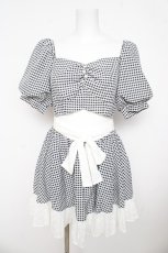 画像1: Me roir / シアーチェックワンピース  黒 Y-26-03-11-051-LO-OP-SZ-ZY (1)