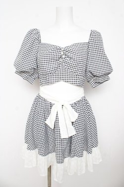 画像1: Me roir / シアーチェックワンピース  黒 Y-26-03-11-051-LO-OP-SZ-ZY