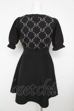 画像2: evelyn / リボン柄ニットワンピース  黒 Y-26-03-11-052-LO-OP-SZ-ZY