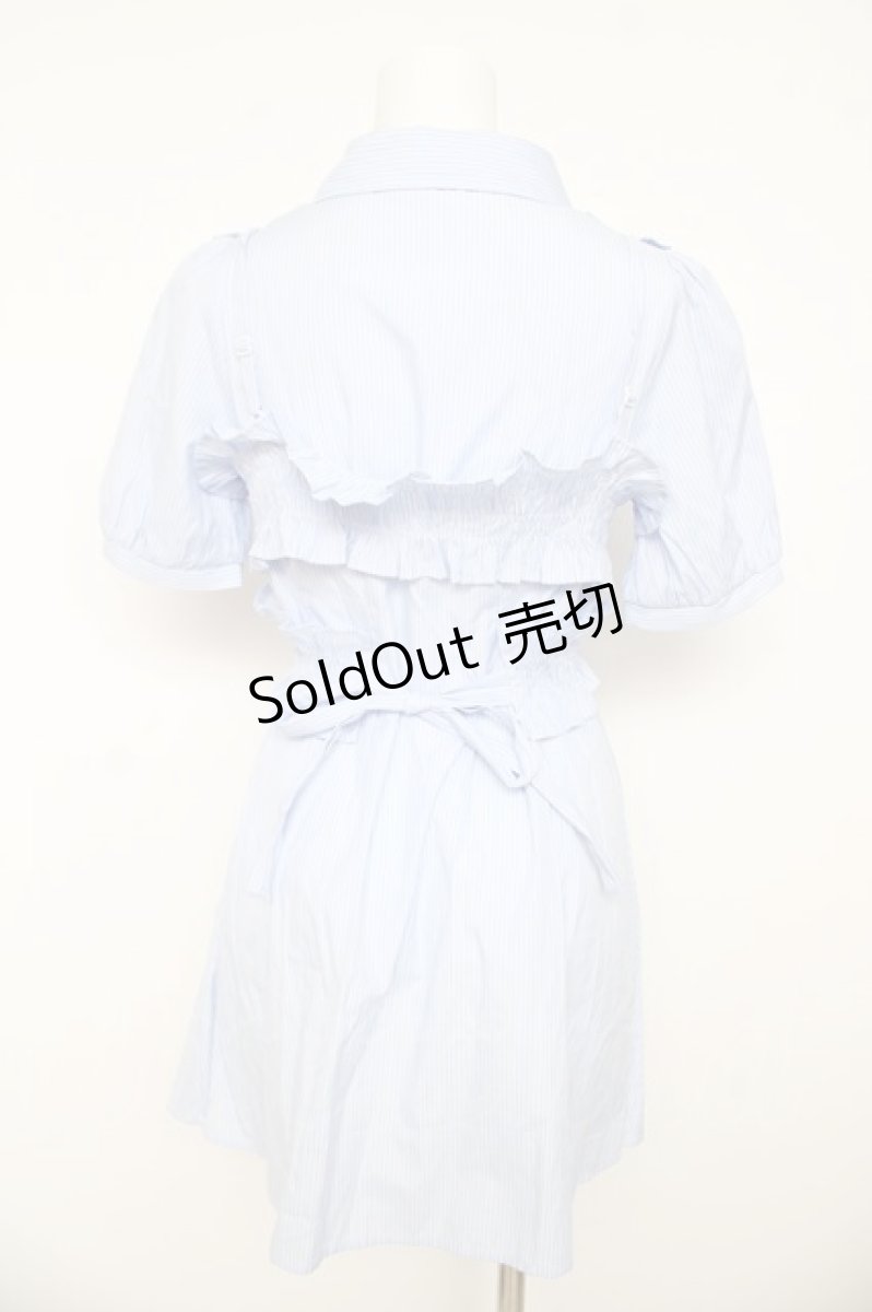 画像2: evelyn / リボンビスチェ付きシャツワンピース F サックス Y-26-03-11-057-LO-OP-SZ-ZS (2)