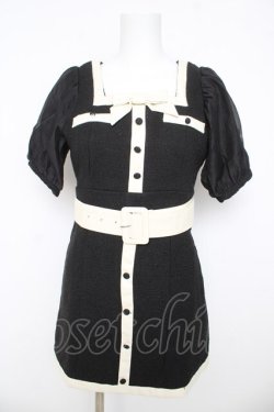 画像1: Bubbles / ポイントレザーリボンワンピース F ブラック Y-26-03-11-062-CA-OP-NS-ZY