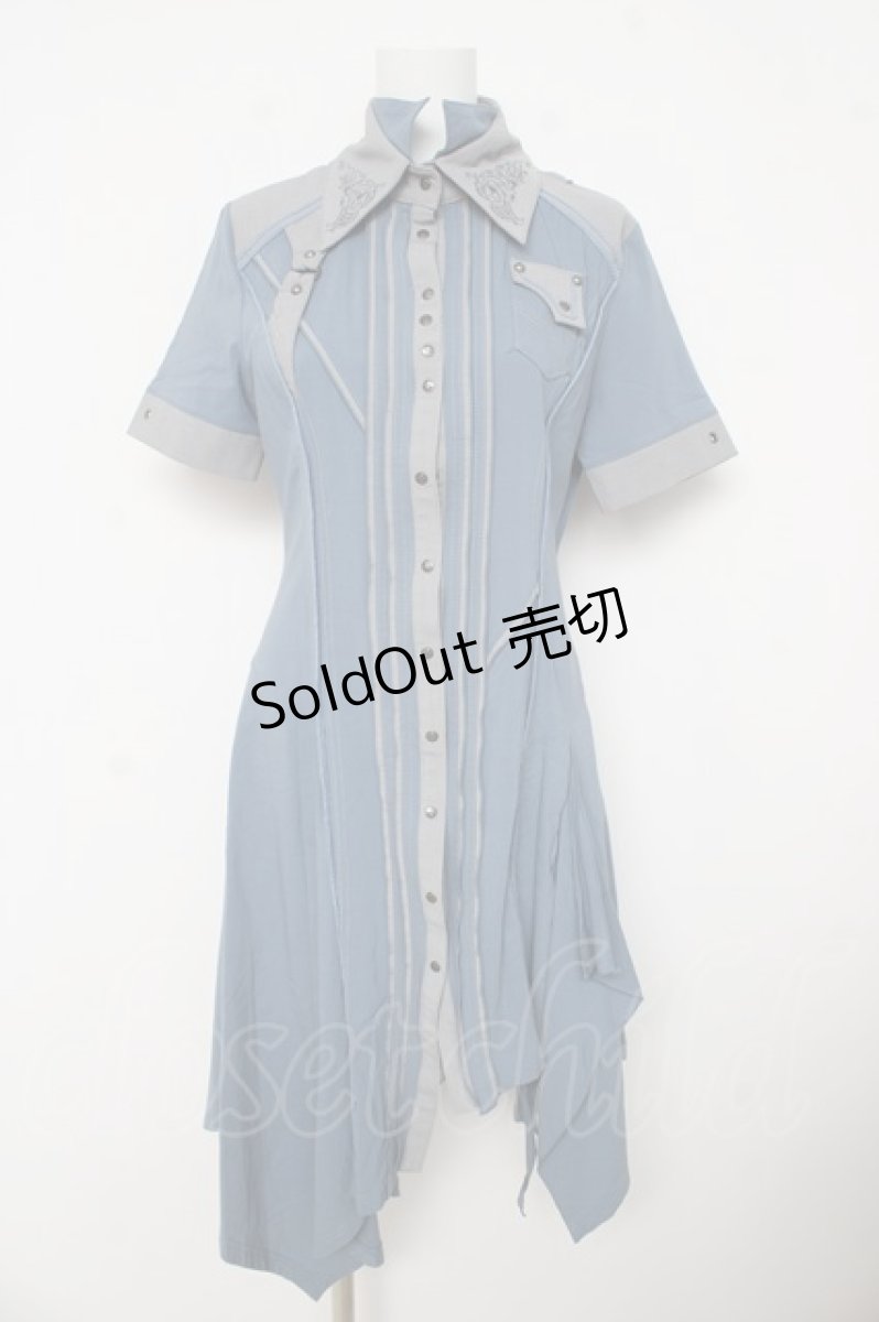 画像1: Rozen Kavalier / 2重襟シャツワンピース  ブルー Y-26-03-11-069-OO-OP-SZ-ZY (1)