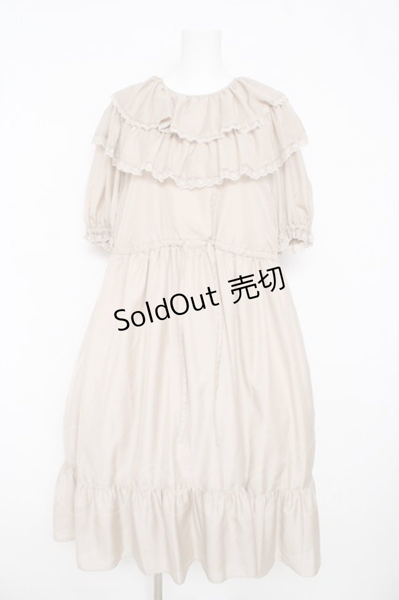 画像1: Perla nell' ostrica / フリルカラーワンピース  ベージュ Y-26-03-11-072-EL-OP-SZ-ZY (1)
