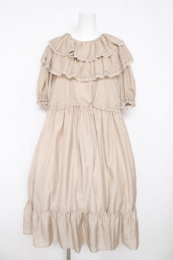 画像1: Perla nell' ostrica / フリルカラーワンピース  ベージュ Y-26-03-11-072-EL-OP-SZ-ZY