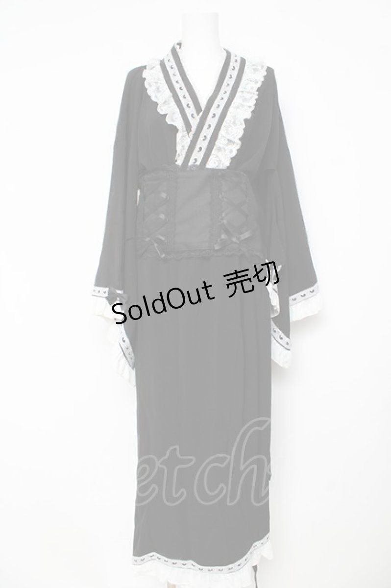 画像1: DearMyLove / ハートレースフリルセバレート浴衣 ３L 黒 Y-26-03-11-078-EL-TO-SZ-ZY (1)