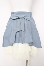 画像2: Secret Honey / 編み上げバックリボンスカート 2 ブルー Y-26-03-11-080-CA-SK-SZ-ZY (2)