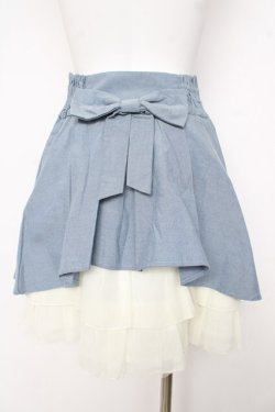 画像2: Secret Honey / 編み上げバックリボンスカート 2 ブルー Y-26-03-11-080-CA-SK-SZ-ZY
