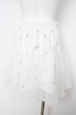 画像2: LIZ LISA / チェリー柄チュールスカート 0 白 Y-26-03-11-083-LO-SK-SZ-ZY