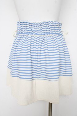 画像2: LIZ LISA / 裾メッセージ刺繍ボーダースカパン 0 オフ×青 Y-26-03-11-084-LO-PA-SZ-ZY