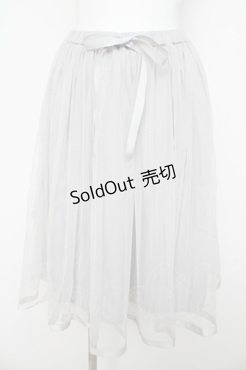 画像1: F i.n.t / リボン付きチュールスカート  グレー Y-26-03-11-086-CA-SK-SZ-ZY (1)