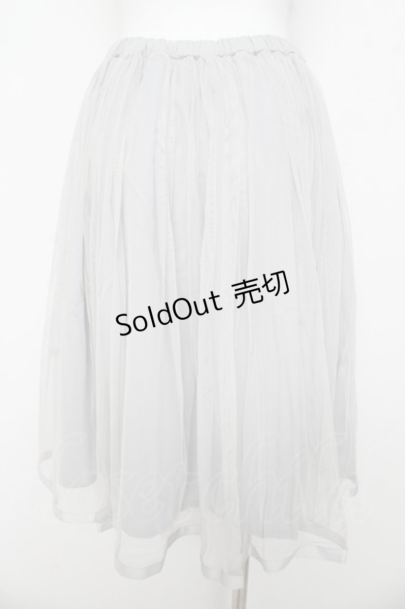 画像2: F i.n.t / リボン付きチュールスカート  グレー Y-26-03-11-086-CA-SK-SZ-ZY (2)