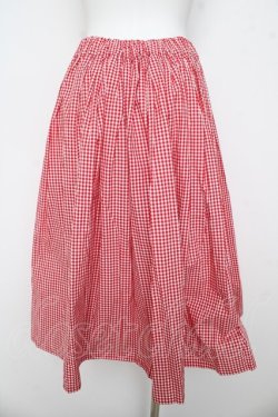 画像2: Physical Drop / ハンドメイドギャザースカート(ギンガムチェック)  赤 Y-26-03-11-088-LO-SK-SZ-ZY