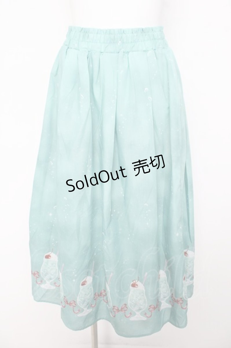 画像1: axes femme / クリームソーダ柄スカート  グリーン Y-26-03-11-090-AX-SK-SZ-ZS (1)