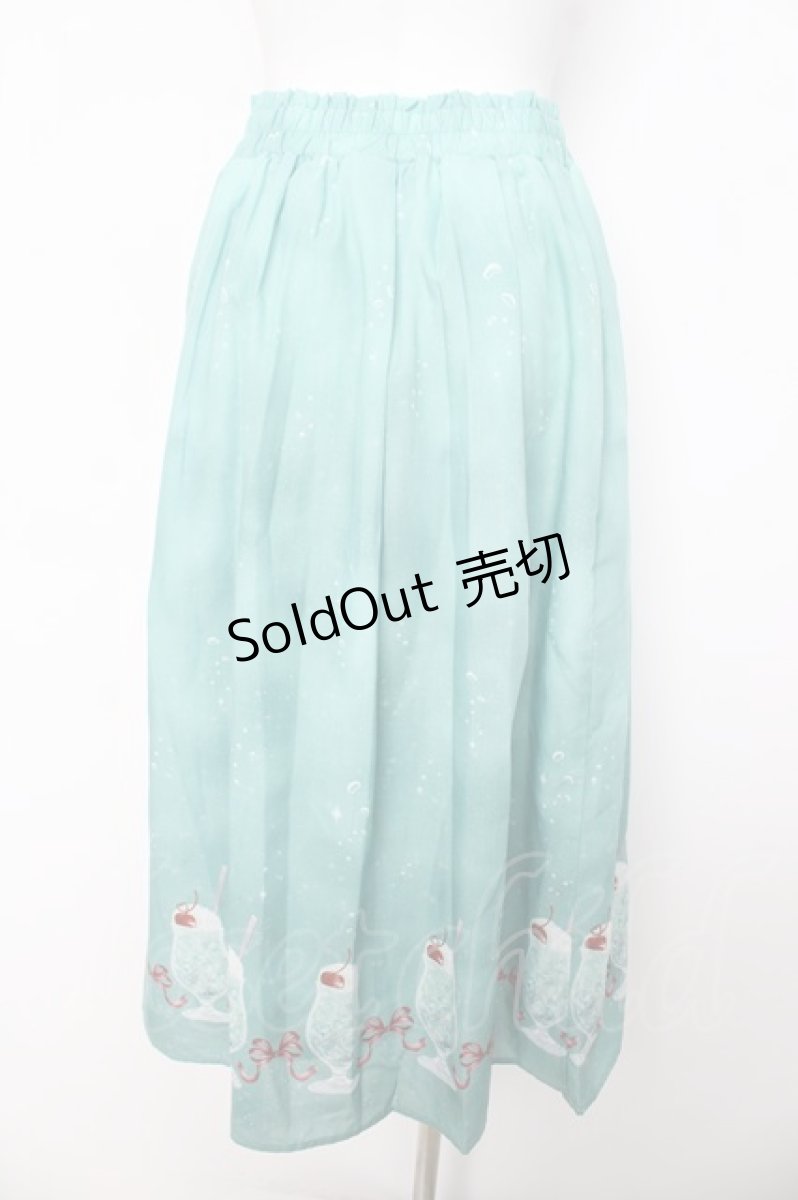 画像2: axes femme / クリームソーダ柄スカート  グリーン Y-26-03-11-090-AX-SK-SZ-ZS (2)