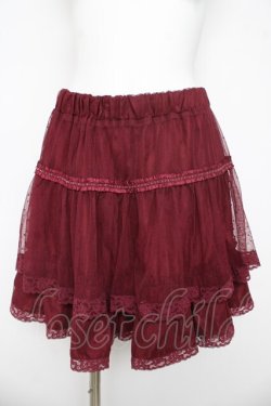 画像1: axes femme / ドットフロッキーチュールスカート M ワイン Y-26-03-11-092-AX-SK-SZ-ZY