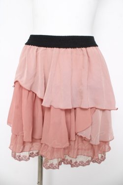 画像1: axes femme / シフォンフリルスカート M 淡ピンク Y-26-03-11-093-AX-SK-SZ-ZY