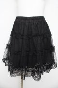 axes femme POETIQUE / チュールティアードミニスカート M 黒 Y-26-03-11-094-AX-SK-SZ-ZY