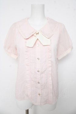 画像1: axes femme POETIQUE / スプーン＆フォーク刺繍ブラウス M ピンク Y-26-03-11-007-AX-BL-SZ-ZY