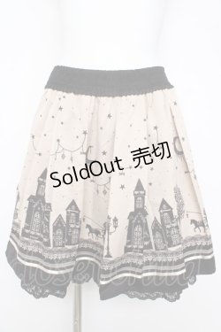 画像1: axes femme POETIQUE / メルヘン柄スカート M ベージュ Y-26-03-11-101-AX-SK-SZ-ZY