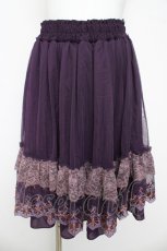 画像1: axes femme / カラー刺繍Aラインスカート M 紫 Y-26-03-11-103-AX-SK-SZ-ZI (1)
