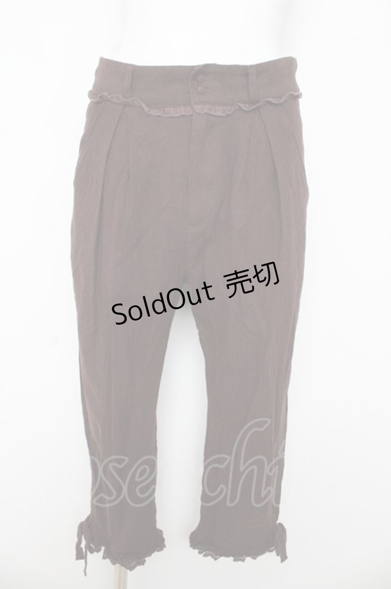 画像1: axes femme / 麻調クロップド丈パンツ M ブラウン Y-26-03-11-104-AX-PA-SZ-ZT193 (1)