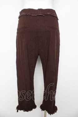 画像2: axes femme / 麻調クロップド丈パンツ M ブラウン Y-26-03-11-104-AX-PA-SZ-ZY