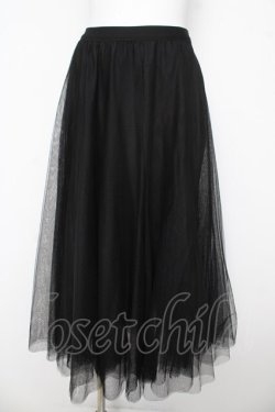画像1: axes femme / ロングチュールスカート M 黒 Y-26-03-11-105-AX-SK-SZ-ZY