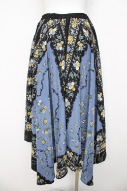 画像2: axes femme / スカーフ風アシメスカート  ブルー Y-26-03-11-107-AX-SK-SZ-ZY