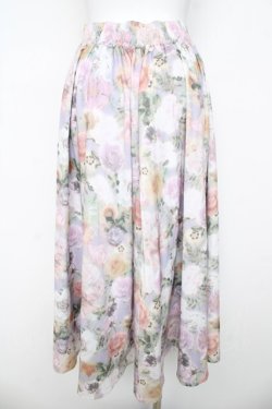 画像2: axes femme / ぼかし花柄ロングスカート M ラベンダー Y-26-03-11-108-AX-SK-SZ-ZY