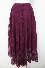 画像2: axes femme / オーナメントレーススカート M パープル Y-26-03-11-109-AX-SK-SZ-ZS (2)