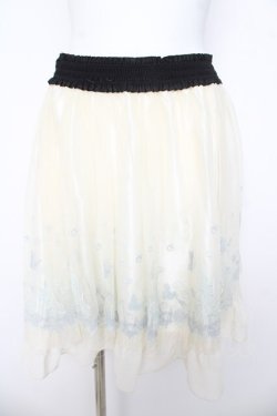 画像1: axes femme / カラー刺繍チュールスカート/リトルマーメイド M 生成り Y-26-03-11-112-AX-SK-SZ-ZY