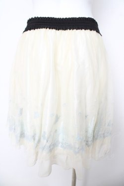 画像2: axes femme / カラー刺繍チュールスカート/リトルマーメイド M 生成り Y-26-03-11-112-AX-SK-SZ-ZY